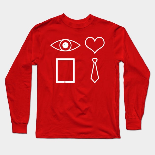 Eye Heart Pad Tie Long Sleeve T-Shirt by n23tees